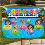 Custom Poolside Home Decor Metal Sign - Personalized Summer Vacation And Travel, Poolside Gifts For Grandma, Grandpa - Pool Days With Grandkids