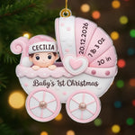 Custom Acrylic Ornament - Personalized Christmas Baby Shower, Gender Reveal Gifts For New Moms, New Dads, Grandparent - Baby’s First Christmas Joyride