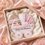 Custom Acrylic Ornament - Personalized Christmas Baby Shower, Gender Reveal Gifts For New Moms, New Dads, Grandparent - Baby’s First Christmas Joyride