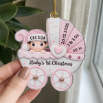 Custom Acrylic Ornament - Personalized Christmas Baby Shower, Gender Reveal Gifts For New Moms, New Dads, Grandparent - Baby’s First Christmas Joyride
