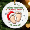 Custom Ceramic Ornament - Personalized Christmas Baby Shower, Gender Reveal Gifts For New Moms, New Dads, New Parents - Welcome To Your Little World