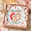 Custom Ceramic Ornament - Personalized Christmas Baby Shower, Gender Reveal Gifts For New Moms, New Dads, New Parents - Welcome To Your Little World