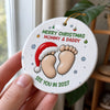 Custom Ceramic Ornament - Personalized Christmas Baby Shower, Gender Reveal Gifts For New Moms, New Dads, New Parents - Welcome To Your Little World