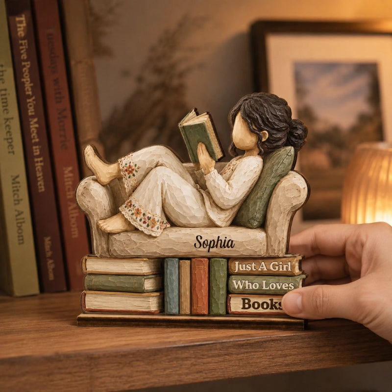 Custom 2-Layered Wooden Plaque - Personalized  Bookish Gifts For Book Lovers, Bookworms, Readers - Lost In My Own World