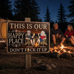 Custom Home Decor Metal Sign - Personalized  Summer Vacation And Travel Gifts For Husband And Wife, Him And Her - Campfire, Drinks And My Person