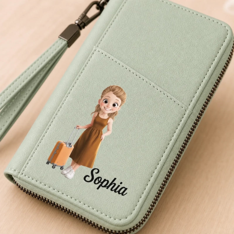 Custom Passport Holder Wallet - Personalized Summer Vacation And Travel Gifts For Women, Men - Adventure Starts Now