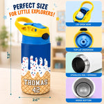 Custom Kids Insulated Water Bottle - Personalized Back To School Gifts For Kids - Loving Ice Cream Cone