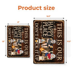Custom Home Decor Metal Sign - Personalized  Anniversary Wedding Camping Gifts For Campers, Husband And Wife, Dog Cat Lovers - Campfires, Drinks And Furry Chaos