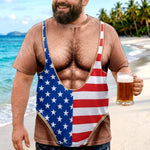 Custom Funny Patriotic T-shirt - Personalized Halloween Costume Birthday Gifts For Men - Beach Body Included