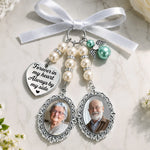 Custom Photo Bouquet Charm - Personalized Memorial Sympathy Gifts For Brides - Walking With Angels Today