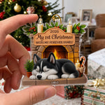 Custom First Christmas Acrylic Ornament - Personalized Christmas Birthday Gifts For Dog Lovers, Dog Dad And Mom - Pawsitively Loved This Christmas