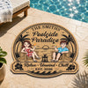 Custom Poolside Shaped Doormat - Personalized Summer Vacation And Travel Gifts For Husband And Wife, Him And Her - Home Sweet Poolside Home