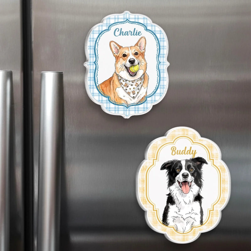 Custom Photo Acrylic Fridge Magnet - Personalized Birthday Gifts For Dog Cat Lovers, Dog Dad And Mom, Cat Owners - Paws Make It Better
