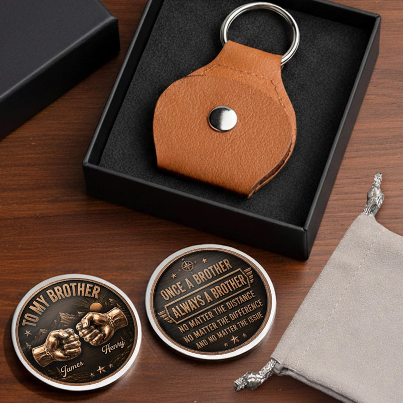 Custom Pocket Hug - Personalized Birthday Gifts For Brother - Unbreakable Brotherhood