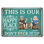 Custom Home Decor Metal Sign - Personalized Summer Vacation And Travel Gifts For Husband And Wife, Him And Her - Chilling Poolside With My Favorite