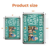 Custom Home Decor Metal Sign - Personalized Summer Vacation And Travel Gifts For Husband And Wife, Him And Her - Chilling Poolside With My Favorite