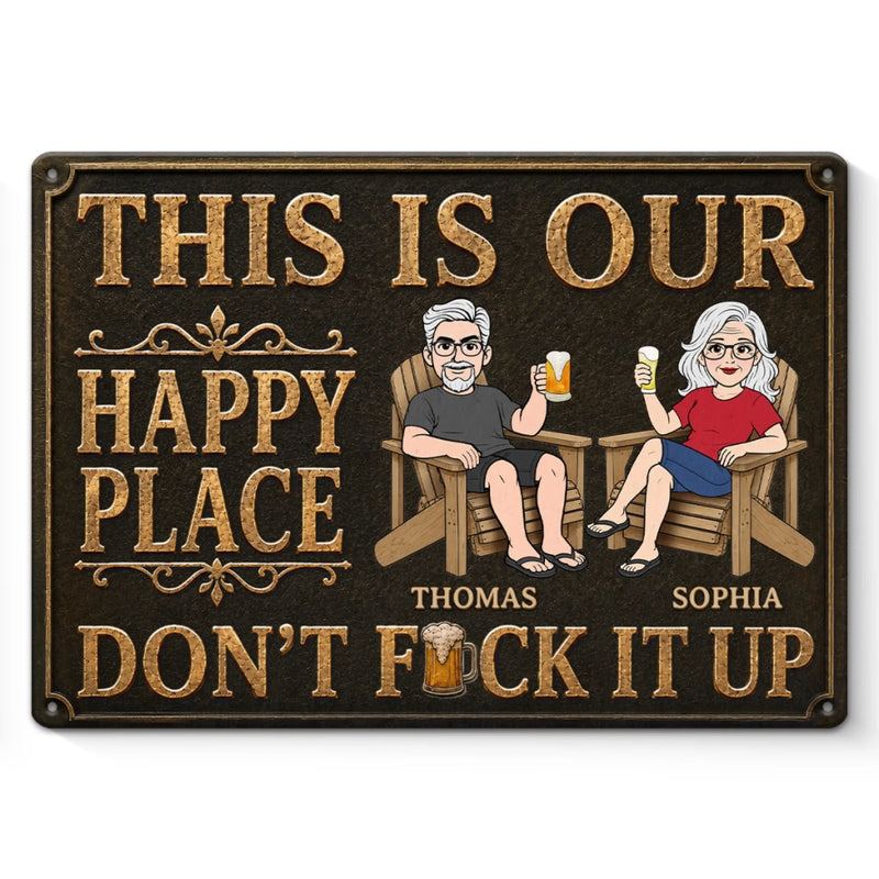 Custom Home Decor Metal Sign - Personalized Summer Vacation And Travel Gifts For Husband And Wife, Him And Her - Good Drinks, Great Company Only
