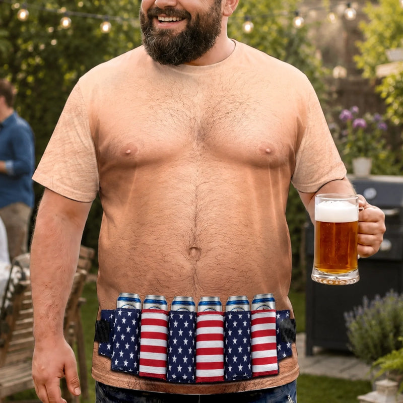 Custom Funny Patriotic T-shirt - Personalized Halloween Costume Birthday Gifts For Men - Abs Not Included