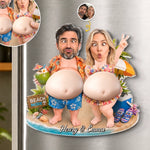 Custom Photo Dual Squishy Belly Magnet – Personalized Summer Vacation And Travel Gifts For Husband, Wife, Couple - Living Our Best Beach Life