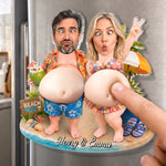 Custom Photo Dual Squishy Belly Magnet – Personalized Summer Vacation And Travel Gifts For Husband, Wife, Couple - Living Our Best Beach Life