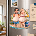 Custom Photo Dual Squishy Belly Magnet – Personalized Summer Vacation And Travel Gifts For Husband, Wife, Couple - Living Our Best Beach Life