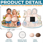 Custom Photo Dual Squishy Belly Magnet – Personalized Summer Vacation And Travel Gifts For Husband, Wife, Couple - Living Our Best Beach Life