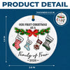 Our First Christmas As A Family Is A Beautiful Beginning - Family Personalized Custom 3D Inflated Effect Printed Ornament - Ceramic Round Shaped - Christmas Gift For Family Members