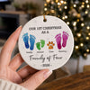Every Christmas Together Is A New Chapter - Family Personalized Custom Ornament - Ceramic Round Shaped - Christmas Gift For Family Members, First Christmas