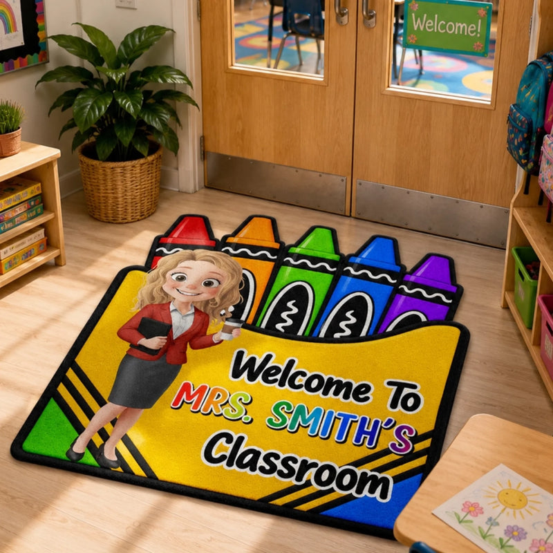 Custom Classroom Decor Shaped Doormat - Personalized Back To School Gifts For Teachers - Teaching Makes A Difference