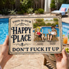 Custom Home Decor Metal Sign - Personalized Summer Vacation And Travel Gifts For Husband And Wife, Him And Her - Sunshine, Splashes & Good Times