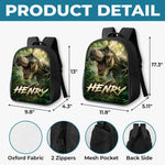 Custom Kids Front Printed Backpack - Personalized Back To School Gifts For Kids - Dino School Crew