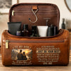 Custom Leather Toiletry Bag - Personalized Birthday Gifts For Son - Believe In Yourself