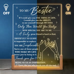Custom Shaped 3D LED Walnut Night Light - Personalized  Best Friend Birthday Gifts For Women, Besties, Sisters, BFF - Light Up Your World, Bestie