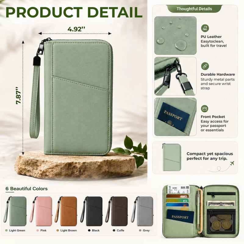 Custom Passport Holder Wallet - Personalized Summer Vacation And Travel Gifts For Wife, Daughter, Besties, Sisters, Granddaughter, Yourself - Adventure Looks Good