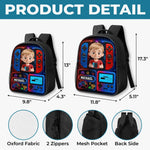 Custom Kids Front Printed Backpack - Personalized Back To School Gifts For Kids - Play Learn Win