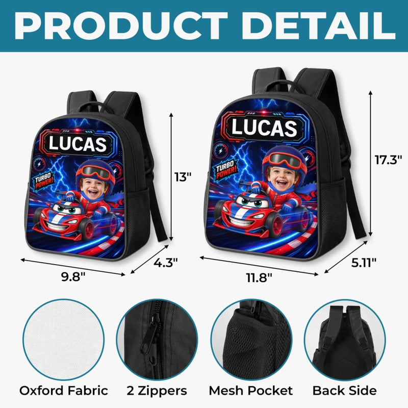 Custom Photo Kids Front Printed Backpack - Personalized Back To School Gifts For Kids - Cruising Into Fun