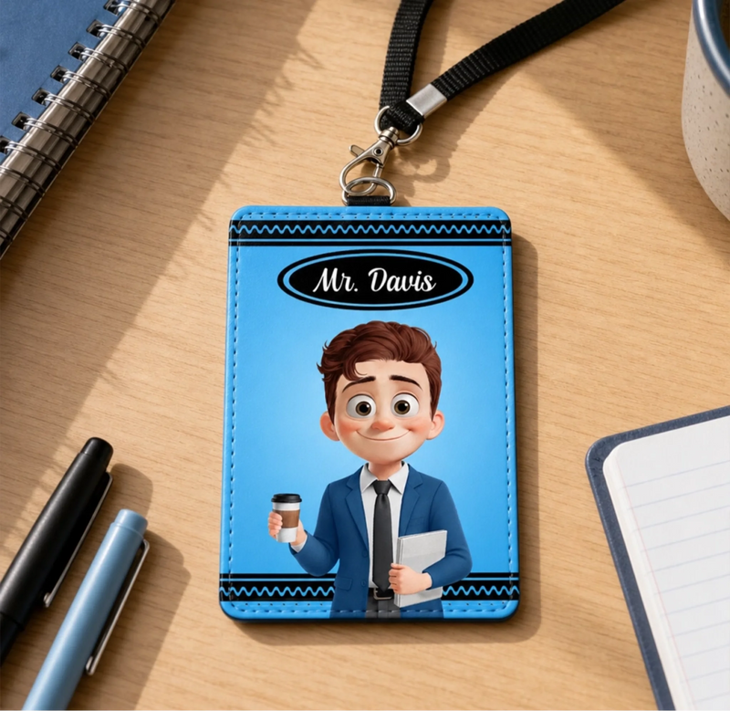 Custom Leather Badge Holder - Personalized Teacher Appreciation, Back To School Gifts For Teachers - Rocking The Teacher Life Daily