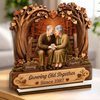 Custom 2-Layered Wooden Plaque - Personalized Anniversary Wedding Gifts For Husband And Wife, Him And Her - Together Through It All