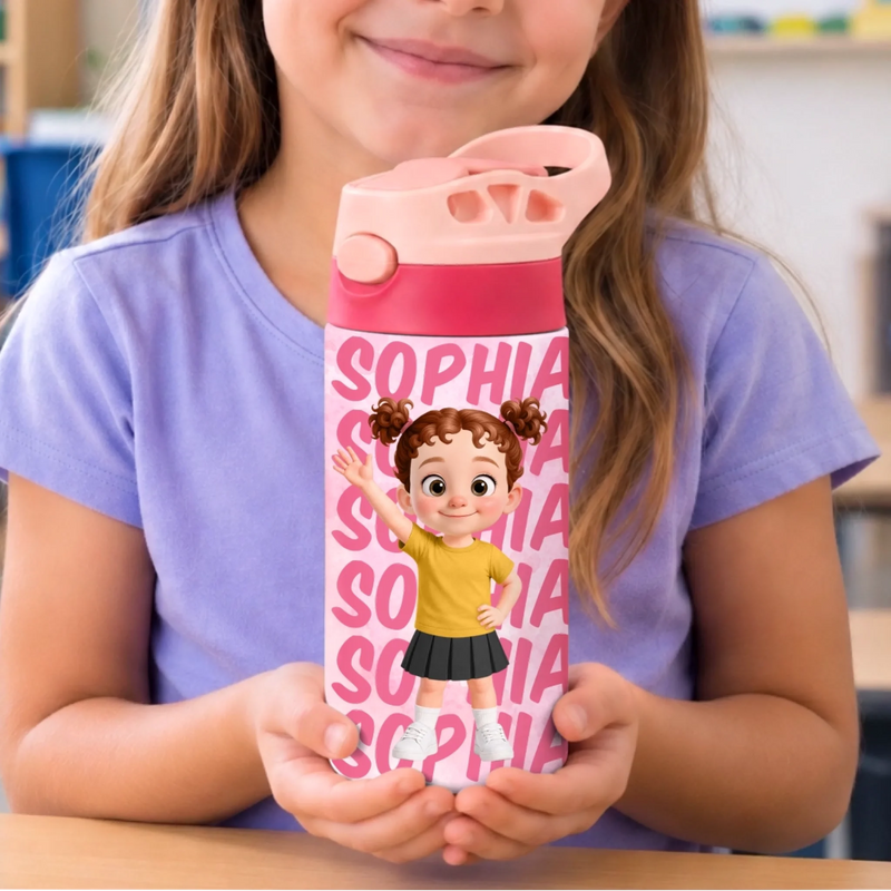 Custom Kids Insulated Water Bottle - Personalized Back To School Gifts For Kids - Ready For Adventure