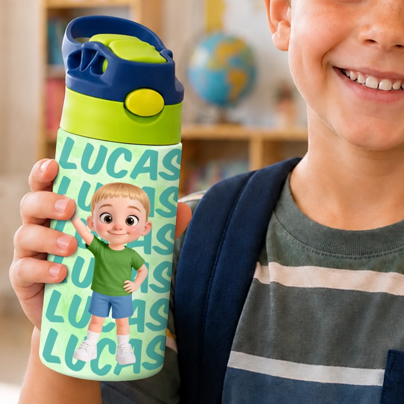Custom Kids Insulated Water Bottle - Personalized Back To School Gifts For Kids - Ready For Adventure