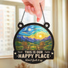 Custom Window Hanging Suncatcher Ornament - Personalized Anniversary Wedding Gifts For Husband And Wife, Him And Her - Happy Place