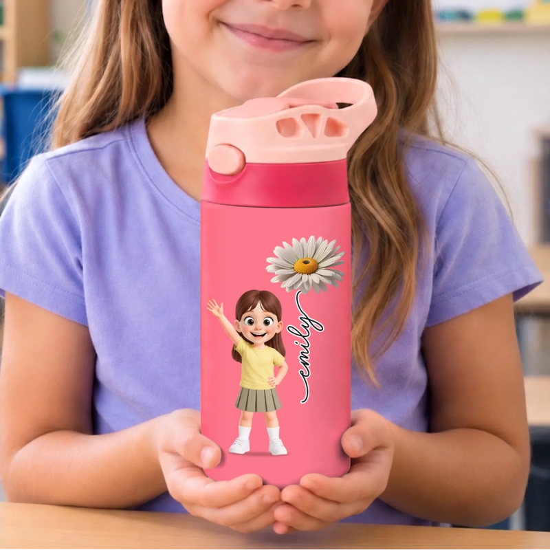 Custom Kids Insulated Water Bottle - Personalized Back To School Gifts For Kids - Big Dreams Start Small