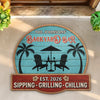 Custom Poolside Shaped Doormat - Personalized Summer Vacation And Travel Gifts Husband And Wife, Him And Her - Patio Time