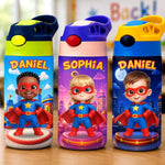 Custom Photo Kids Insulated Water Bottle - Personalized Back To School Gifts For Kids - Hero In Training