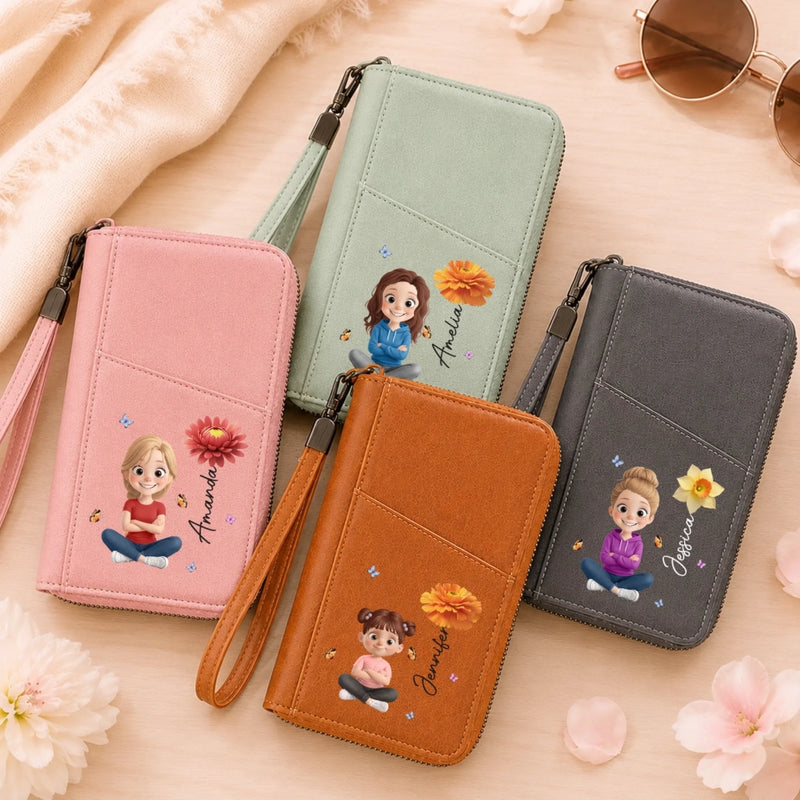 Custom Passport Holder Wallet - Personalized Summer Vacation And Travel Gifts For Women, Besties, Sisters, BFF, Family, Yourself - Travel More Smile More