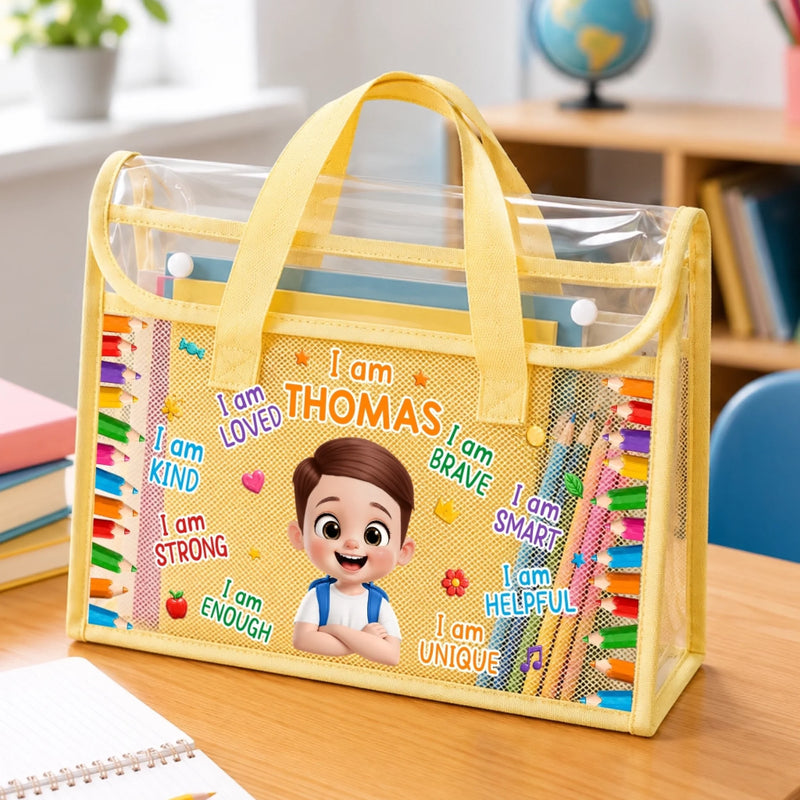 Custom Kids File Folder Bag - Personalized Back To School Gifts For Kids - Imagine Create Smile
