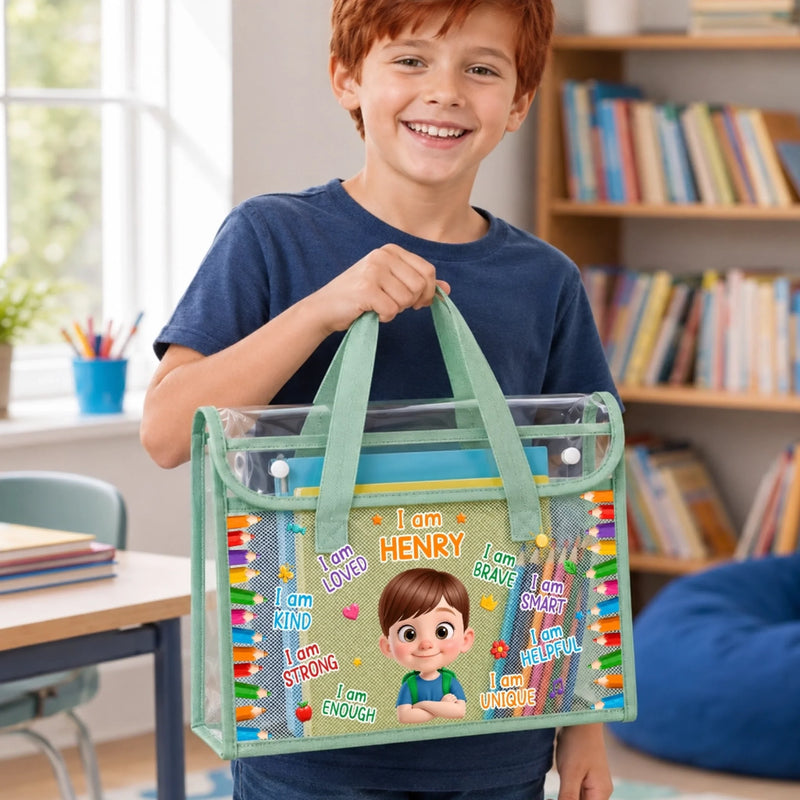 Custom Kids File Folder Bag - Personalized Back To School Gifts For Kids - Imagine Create Smile