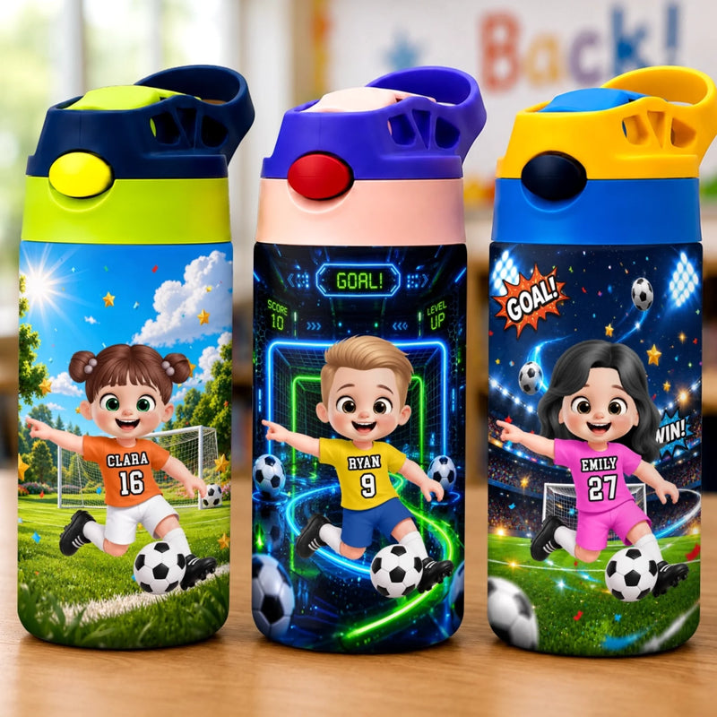 Custom Kids Insulated Water Bottle - Personalized Back To School Gifts For Kids - Goals Start Here