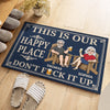 Custom Home Decor Decorative Mat - Personalized Summer Vacation And Travel Gifts For Husband And Wife, Him And Her - Welcome To Our Happy Place