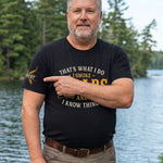 Custom Cigar Unisex T-Shirt With Design On Sleeve - Personalized Birthday Gifts For Husband, Son, Grandson, Brother, Grandpa, Dad, Yourself - Smoke And Unwind